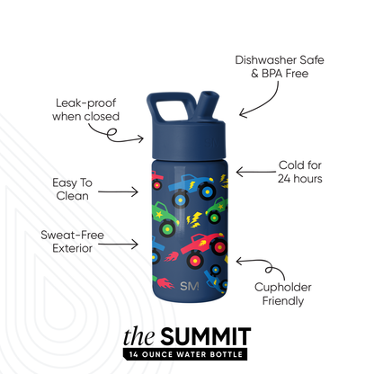 Summit Kids Water Bottle with Straw Lid